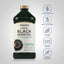 Black Seed Oil bottle with icons indicating Gluten, Wheat, Milk, Lactose, Soy Free, Non-GMO, No Artificial additives or preservatives.