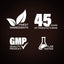Infographic highlighting finest ingredients, 45 years of manufacturing, GMP quality product, and lab tested assurance.