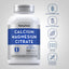Calcium Magnesium Citrate bottle with icons indicating gluten-free, dairy-free, soy-free, non-GMO, no artificial additives.
