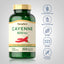 Cayenne bottle with icons indicating Gluten & Wheat Free, Milk & Lactose Free, Soy Free, Non GMO, No Artificial Flavors/Sweeteners/Preservatives.