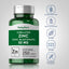 Zinc bottle with icons indicating: Gluten & Wheat Free, Milk & Lactose Free, Soy Free, Non-GMO, No Artificial Flavors, Vegetarian.