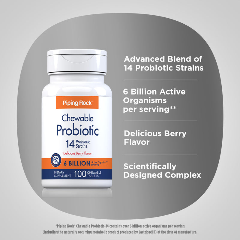 9436 PIP Adult Chewable Probiotic 6 Bil 100 Tabs