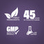 Infographic showing finest ingredients, 45 years of manufacturing, GMP quality product, and lab-tested assurance.