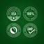 Infographic stating packaged and lab tested in USA, 100% highest quality, finest ethically sourced ingredients, GMP quality product.
