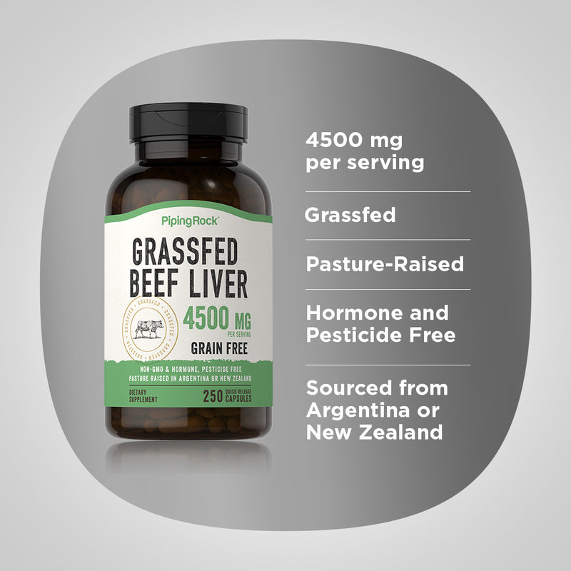 17611 PIP Grass fed Liver Capsules 4500 mg 250 Caps