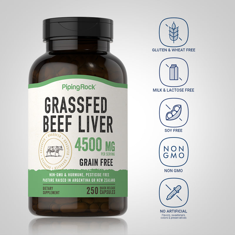 17611 PIP Grass fed Liver Capsules 4500 mg 250 Caps