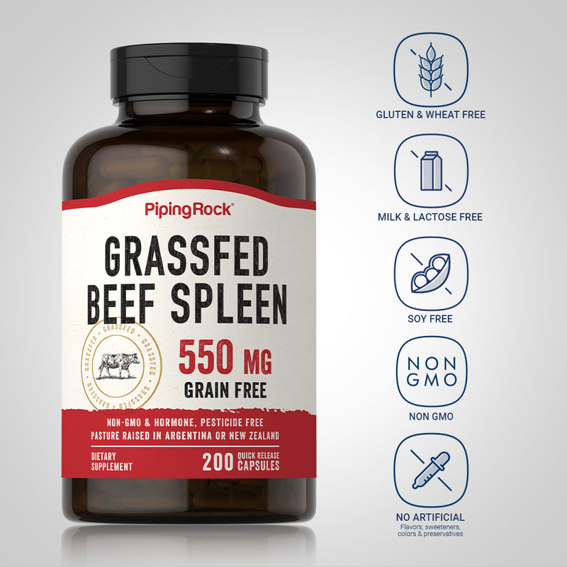 18261 PIP  Grass Fed Spleen 550 mg 200 Capsules