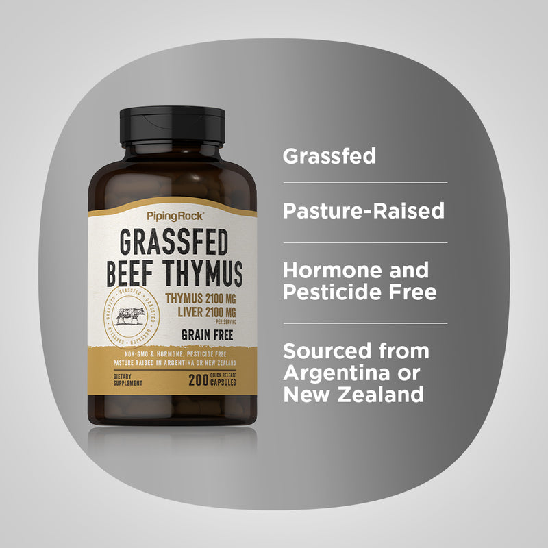 17961 PIP Grass Fed Thymus Extract 2100 mg 200 Capsules