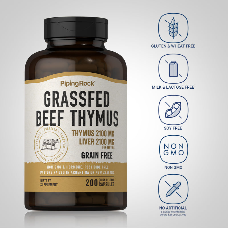 17961 PIP Grass Fed Thymus Extract 2100 mg 200 Capsules