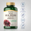 Irish Sea Moss bottle with icons indicating Gluten Free, Milk & Lactose Free, Soy Free, Non GMO, No Artificial Additives.