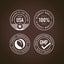 Infographic showing 'Packaged & Lab Tested USA, Highest Quality 100%, Finest Ingredients, Ethically Sourced, GMP, Quality Product'.
