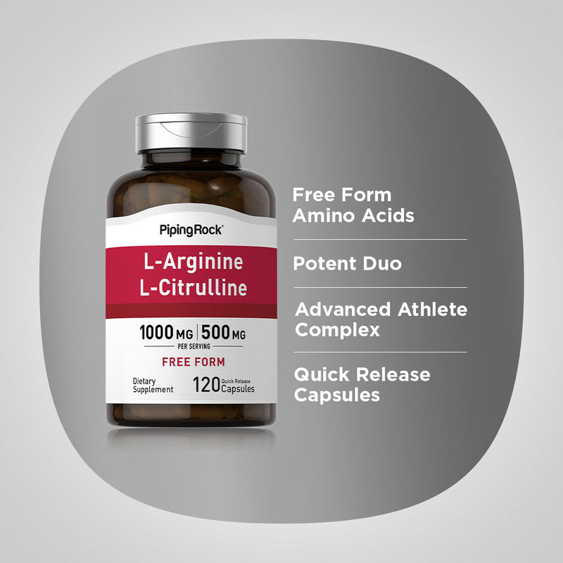 39857 PIP Arginine 500mg Citrulline 250 mg 120 Caps