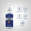 Melatonin Liquid bottle with icons indicating Gluten & Wheat Free, Non GMO, Milk & Lactose Free, and No Artificial Sweeteners.