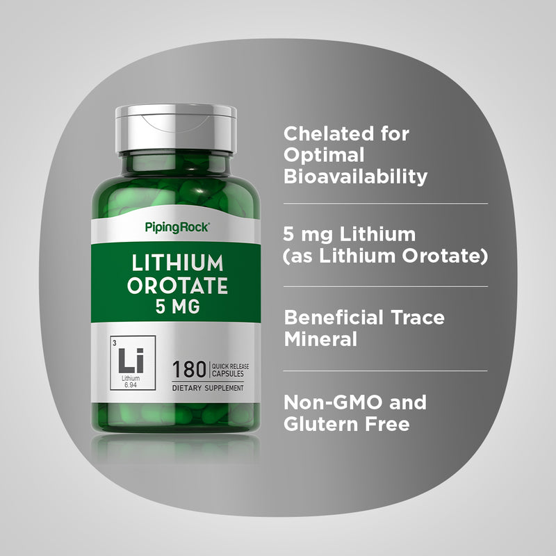 15231 PIP Lithium Orotate 5 mg 180 Capsules