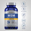 MSM bottle with icons indicating Gluten & Wheat Free, Milk & Lactose Free, Soy Free, Non-GMO, No Artificial Flavors/Sweeteners/Colors.