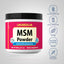 MSM Powder bottle with icons indicating Gluten & Wheat Free, Milk & Lactose Free, Soy Free, Non GMO, No Artificial Additives.