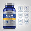 MSM bottle with icons indicating Gluten-Free, Wheat-Free, Milk-Free, Lactose-Free, Non-GMO, Soy-Free, No Artificial Additives, Vegetarian.