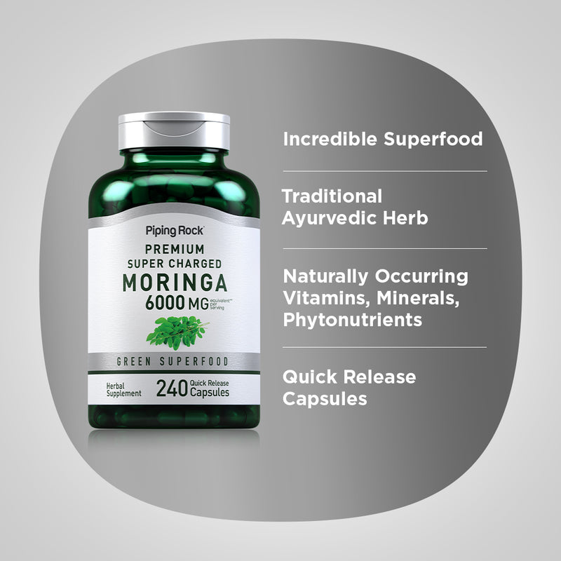 8085 PIP Moringa Oleifera 6000 mg 180 Capsules