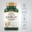 Odorless Garlic bottle with icons indicating milk & lactose free, non GMO, gluten & wheat free, and no artificial additives.