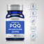 PQQ bottle with icons indicating Gluten & Wheat Free, Milk & Lactose Free, Soy Free, Non-GMO, No Artificial Additives.