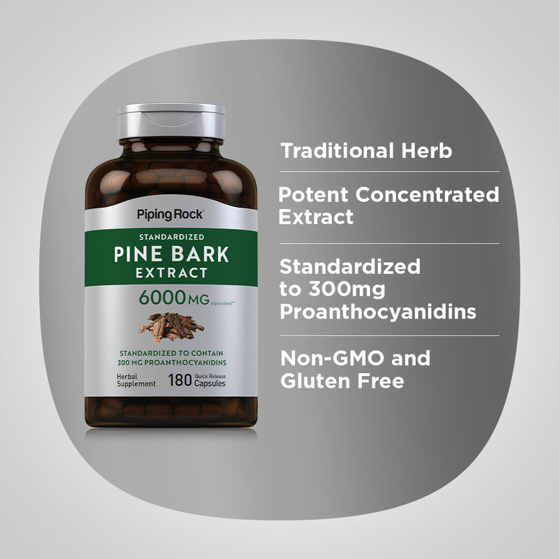 14581 PIP Pine Bark 6000 mg 180 Capsules