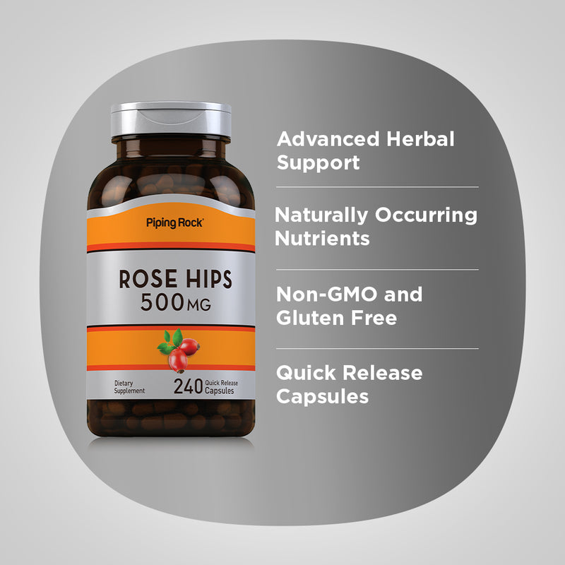 1523 PIP Rose Hips 500 mg 240 Capsules