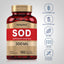SOD Superoxide Dismutase bottle with icons indicating Gluten, Wheat, Milk, Lactose, Soy Free; Non-GMO; No Artificial Additives.