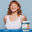 A young woman smiling next to a white jar of Skin Rejuvenator with VERISOL.