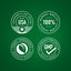 Infographic: Packed & lab-tested in the USA, 100% highest quality, finest ingredients ethically sourced, GMP quality certified.