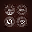 Infographic shows product packaged and lab-tested in the USA, with the highest quality, ethically sourced ingredients, GMP certified.