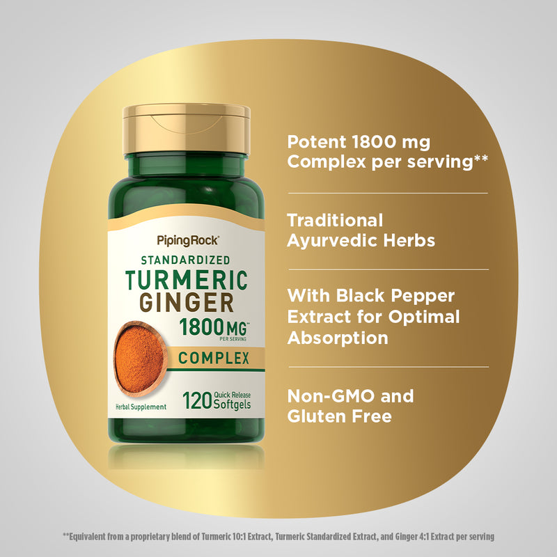 15031 PIP Turmeric Ginger Complex 1800mg  120 Softgels