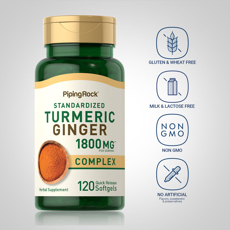 15031 PIP Turmeric Ginger Complex 1800mg  120 Softgels