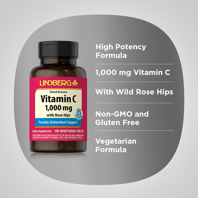 22430 LN Vit C 1000 mg w/RH TR 100 Tablets (LN1375)