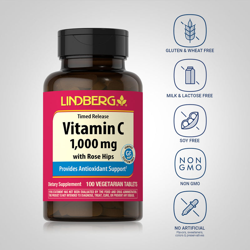 22430 LN Vit C 1000 mg w/RH TR 100 Tablets (LN1375)