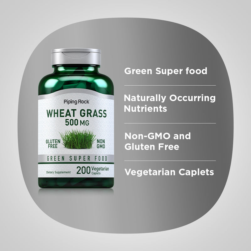 40206 PIP Wheat Grass 500mg  200 Caplets (LN40206)