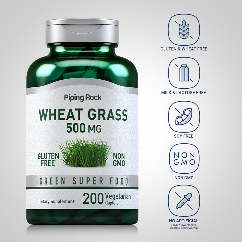 40206 PIP Wheat Grass 500mg  200 Caplets (LN40206)