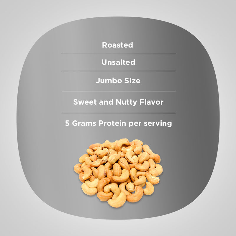 60650 PIP Cashews Raw Whole Unsalted  1 lb (50