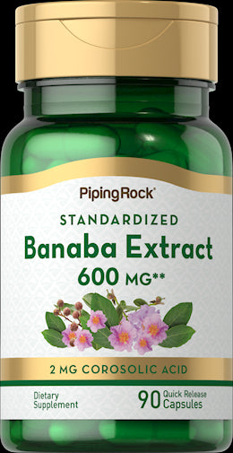 10150 PIP Banaba Extract 2% corosolic 600 mg 90 Capsules