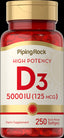1613 PIP D3 5000 IU Softgels 250