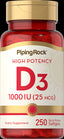 1583 PIP D3 1000 IU Softgels 250