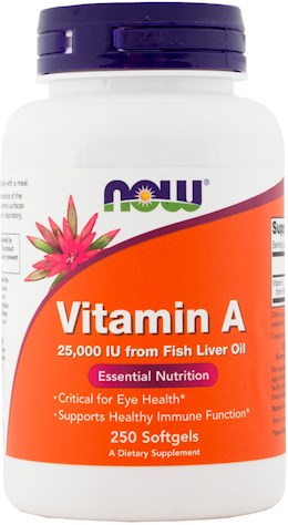 39371 Now Vit A 25,000 IU (Fish Oil) Softgels 250