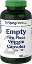 13240 PIP Empty Veggie Capsules Size "00" 300 Capsules
