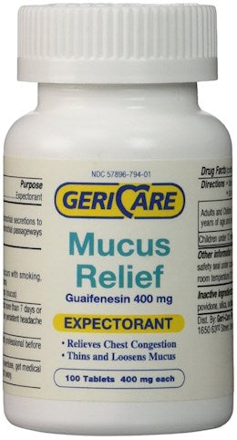 40812 Geri-Care Guaifenesin 400mg 100 Tablets