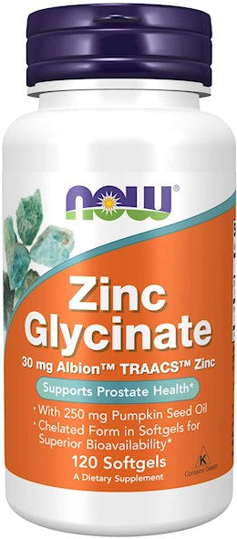 41082 Now Foods Zinc Glycinate 30 mg 120 SG