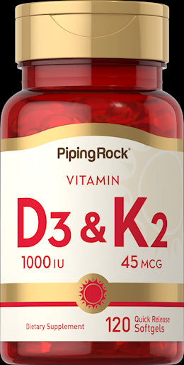40265 PIP Vitamin D 3 1000 IU and K 2 45 mcg 120 Caps