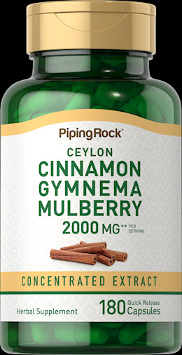 6572 PIP Cinnamon,Gymnema,Mulberry Capsules 180