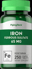 1763 PIP Iron Ferrous Sulfate 65 mg Coated Tablets 250