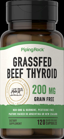 6064 PIPI Grass Fed Beef Thyroid 200 mg 120 Cap