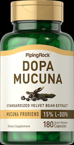 6124 PIP DOPA Mucuna Pruriens Stand 350 mg 180 Capsules