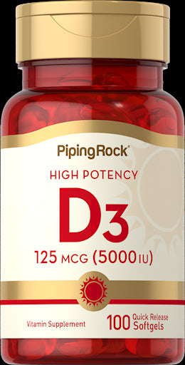 1611 PIP D3 5000 IU Softgels 100